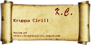 Kruppa Cirill névjegykártya